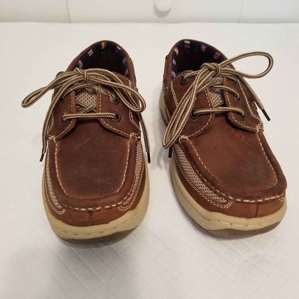 Reel legends Outrigger Casualsports boat shoes men's 7.5 wide dark brown leather